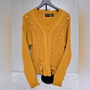 🔴Mustard Cable Knit Sweater